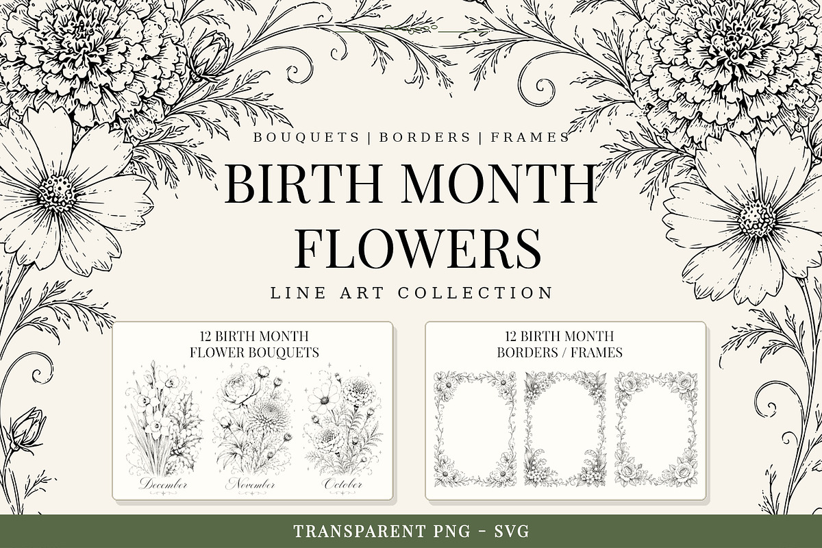 Birth Month Flowers Illustrations, a Decorative Illustration by AW Studios (Photo 1 of 9)