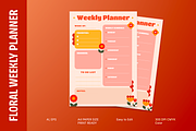 Floral Weekly Planner, a Flyer Template by MMPixelCraft (Thumbnail 1 of 6)