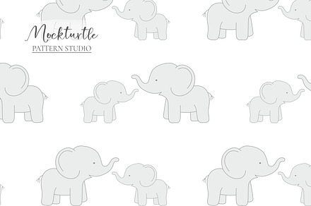 Cute Elephant Seamless Pattern