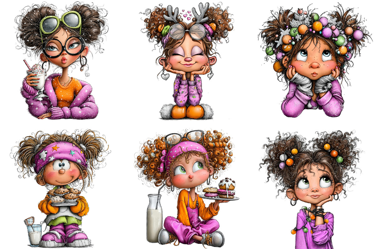 Christmas Girl Clipart, an Illustration by DreamArtGraphic (Photo 4 of 5)