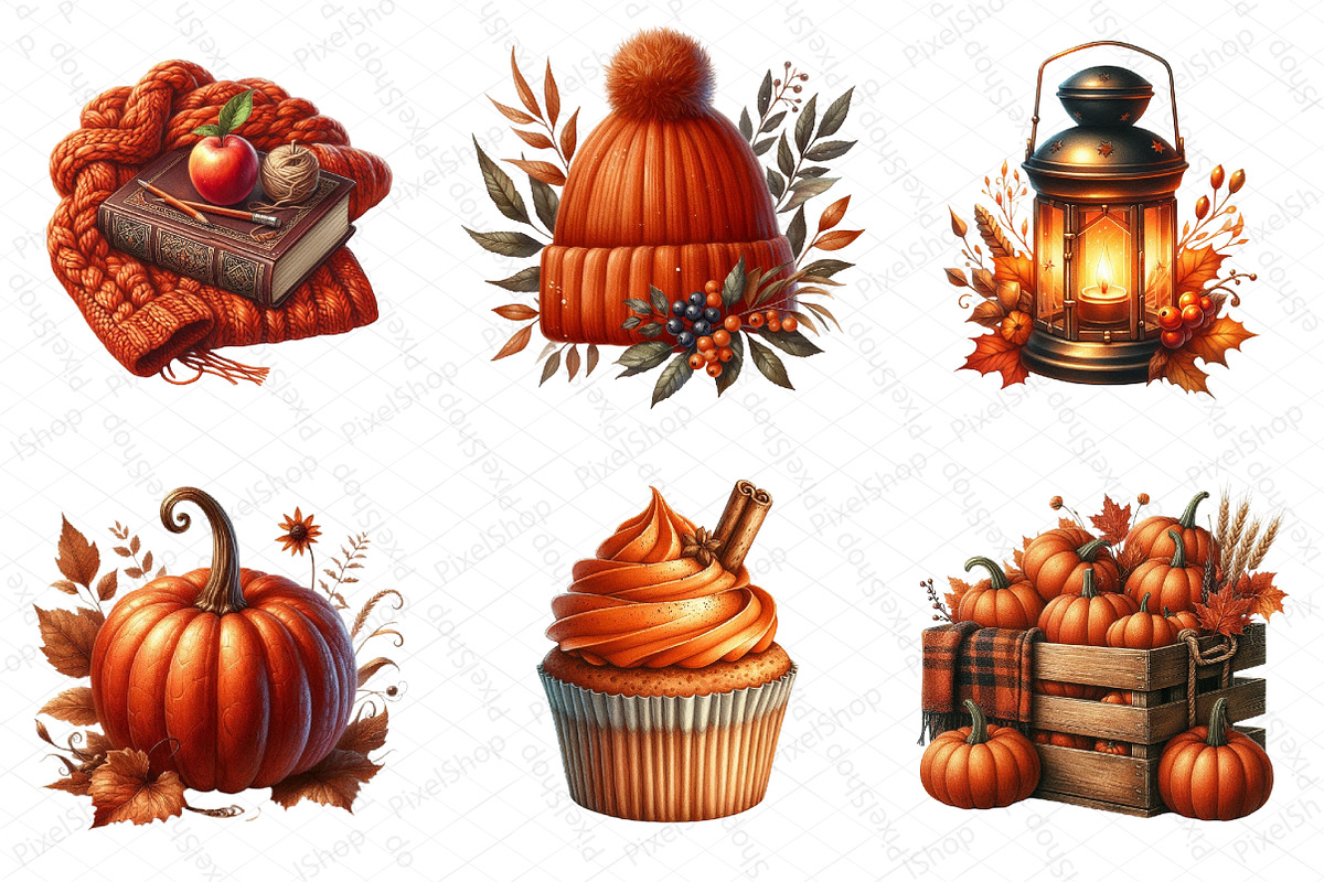 Burnt Orange Autumn Sublimation Clip, an Illustration by DreamPrint404 (Photo 2 of 6)