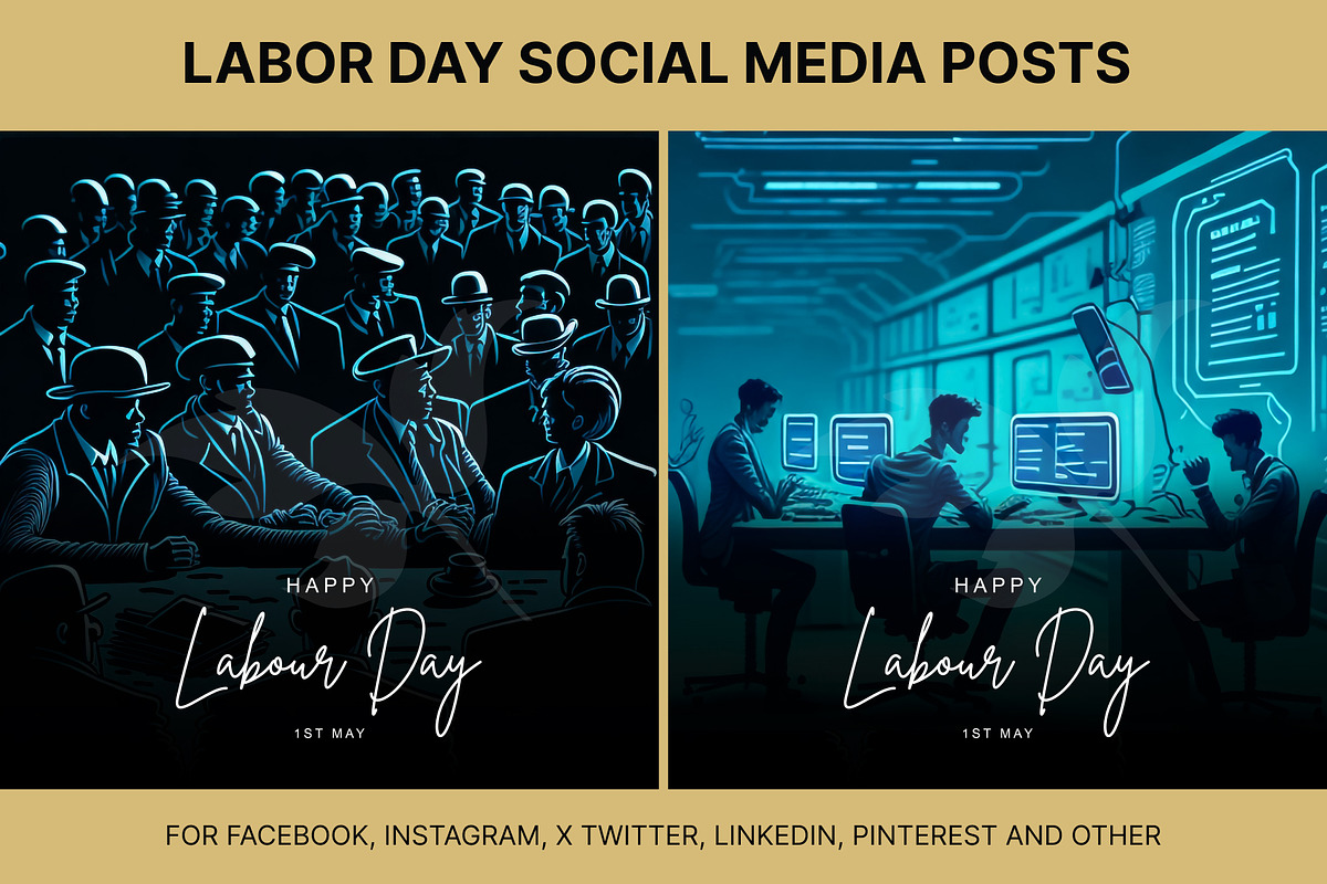 61 Labor day social media posts set, a Social Media Template by Walldecorated (Photo 6 of 29)