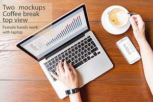 Mockup set of coffee break image