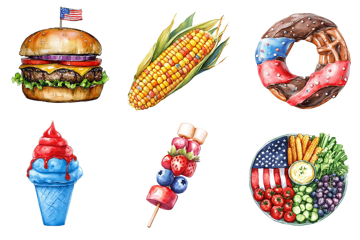 Patriotic Party Foods Clipart, an Illustration by Dream Creation (Photo 5 of 6)