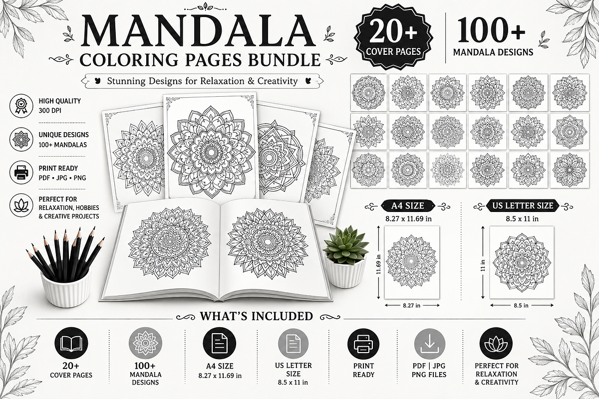 Magic Mandala Coloring Book Pages, a Pattern Graphic by S Graphic Studio (Photo 4 of 4)