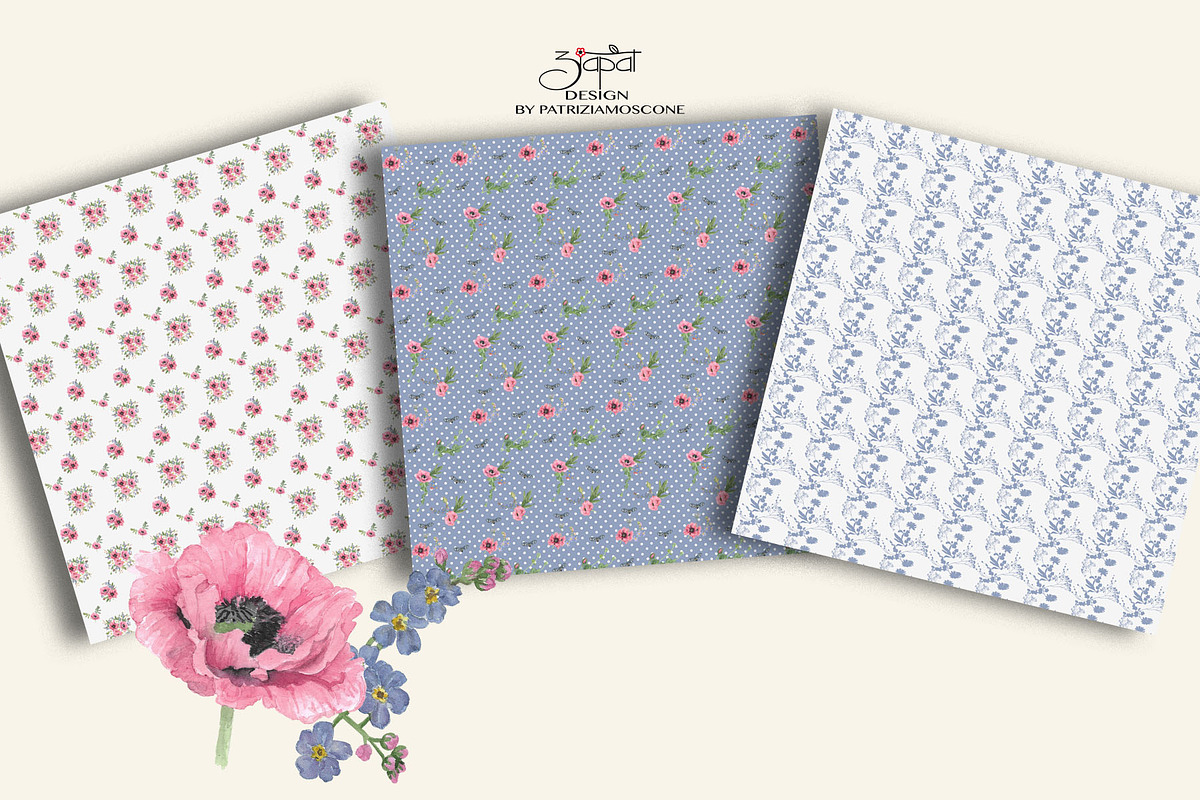 Pink poppies paper, an Illustration by patriziamoscone (Photo 2 of 4)