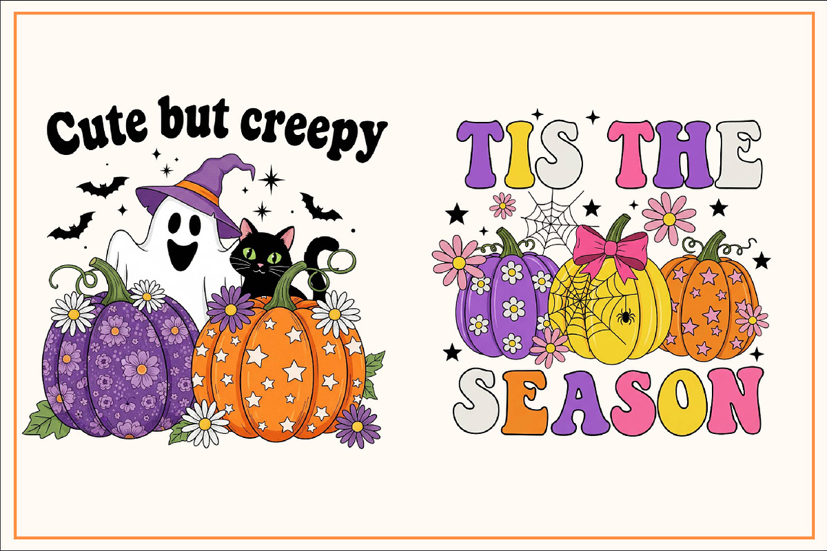 Groovy Halloween Sublimation Bundle, a Work Illustration by Dream Creation (Photo 7 of 11)