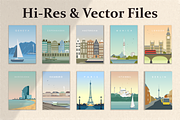 10 EUROPE Travel Poster, an Illustration by Zakazis (Thumbnail 2 of 2)