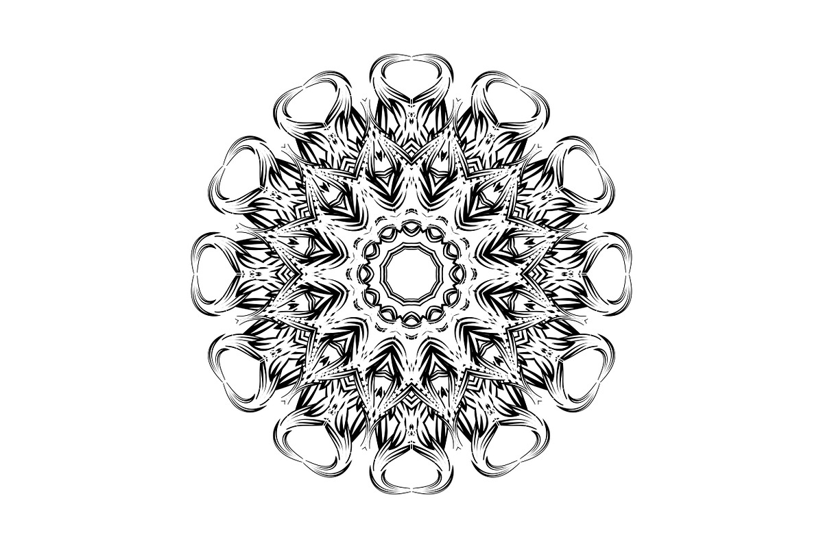 Ornamental Black White Mandala Pack, a Decorative Illustration by NJ Himel (Photo 72 of 103)