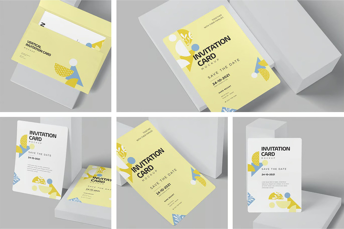 Beautiful 5x7 Invitation Card Mockup, an Advertising Mockup by megostudi0 (Photo 1 of 7)