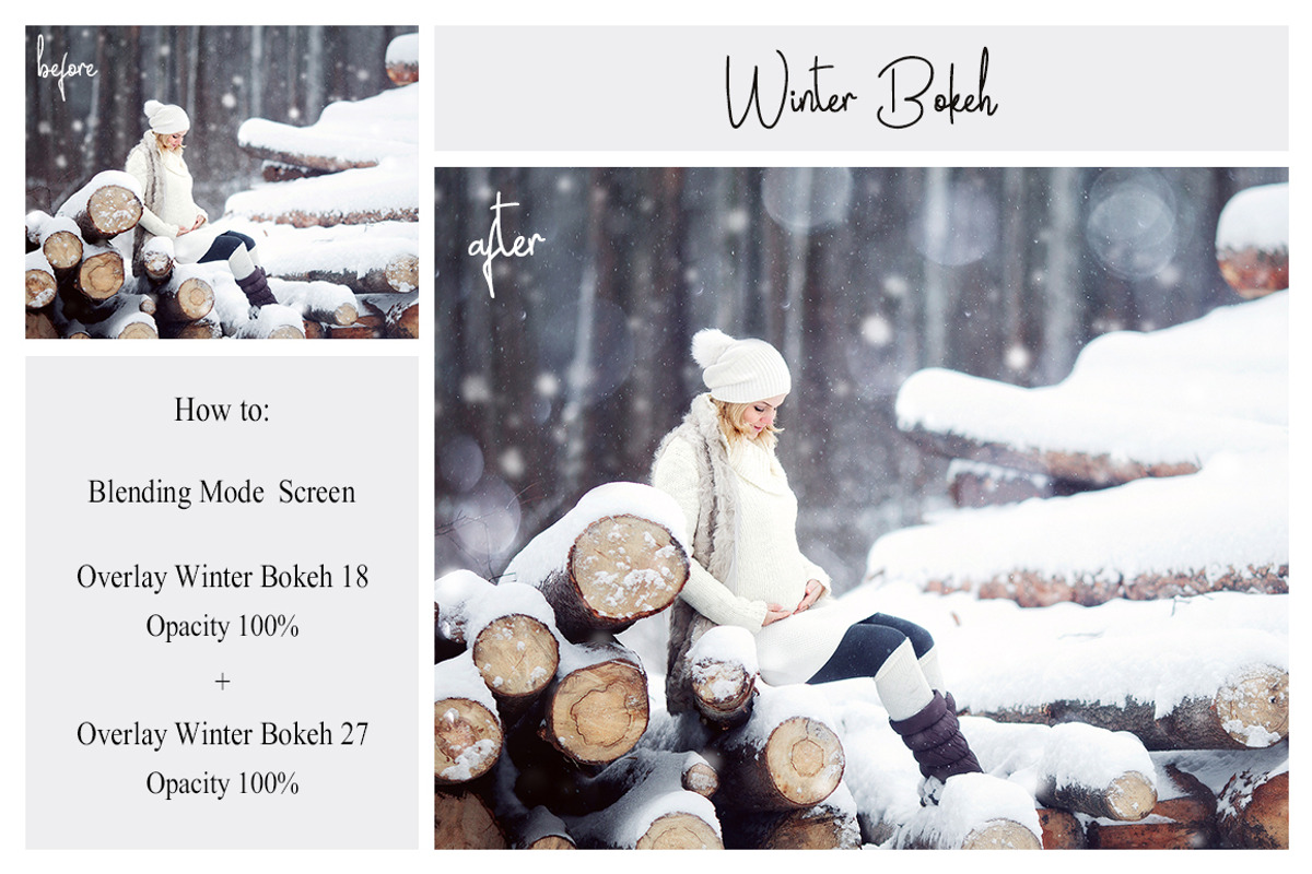 30 Winter Bokeh Overlays, a Texture Graphic by LovePhotoMoment (Photo 7 of 11)