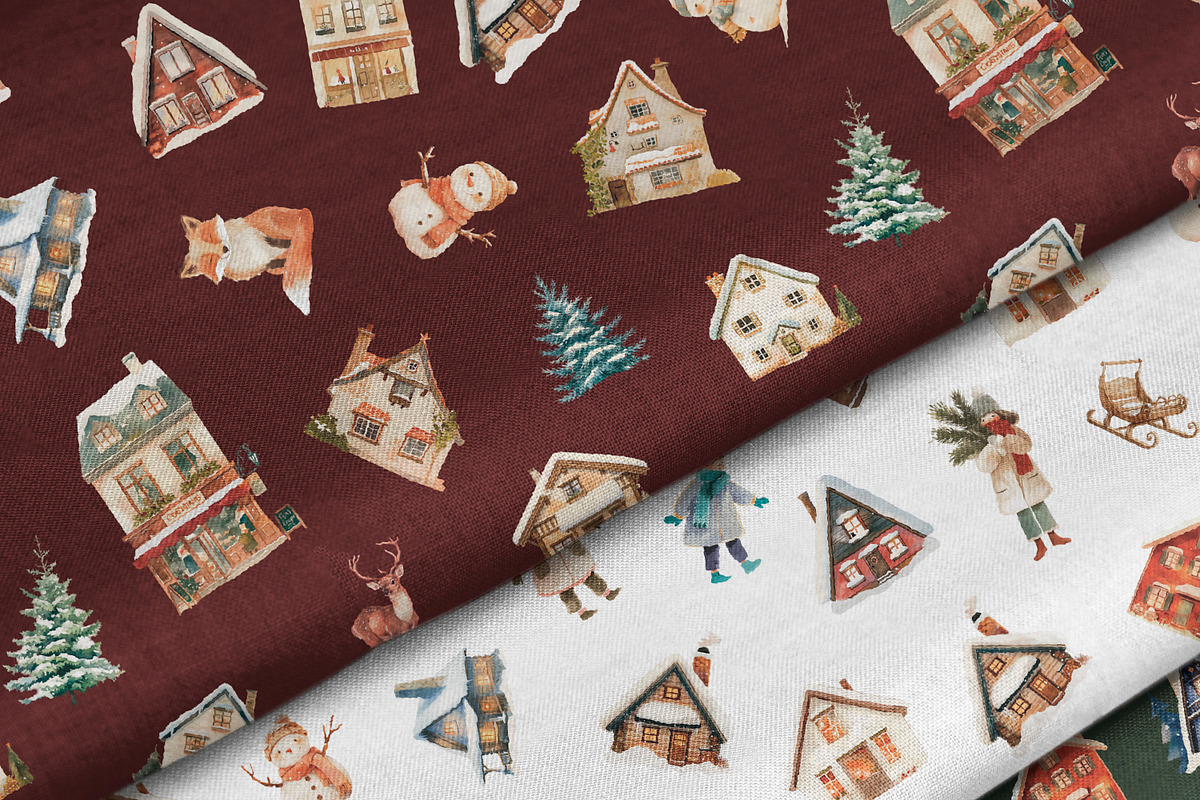 Winter Christmas Village, a Seasonal Illustration by heyiamalice (Photo 8 of 16)