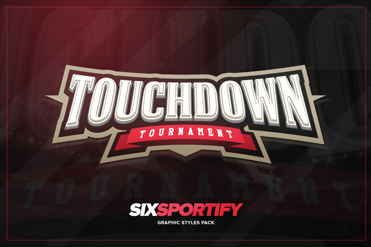 6 Sports Logo Graphic Styles, a Layer Style Add-On by zerographics.ru (Photo 3 of 6)