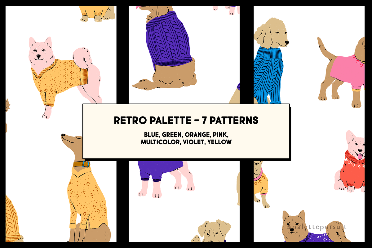 Dogs in Sweaters Seamless Patterns, a Pattern Graphic by Palette Pursuit (Photo 11 of 14)