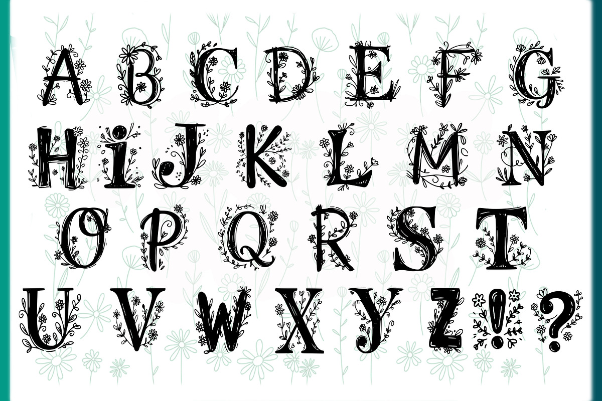 Floral decorative TTF font, a Font by SketchArtStudio (Photo 4 of 6)