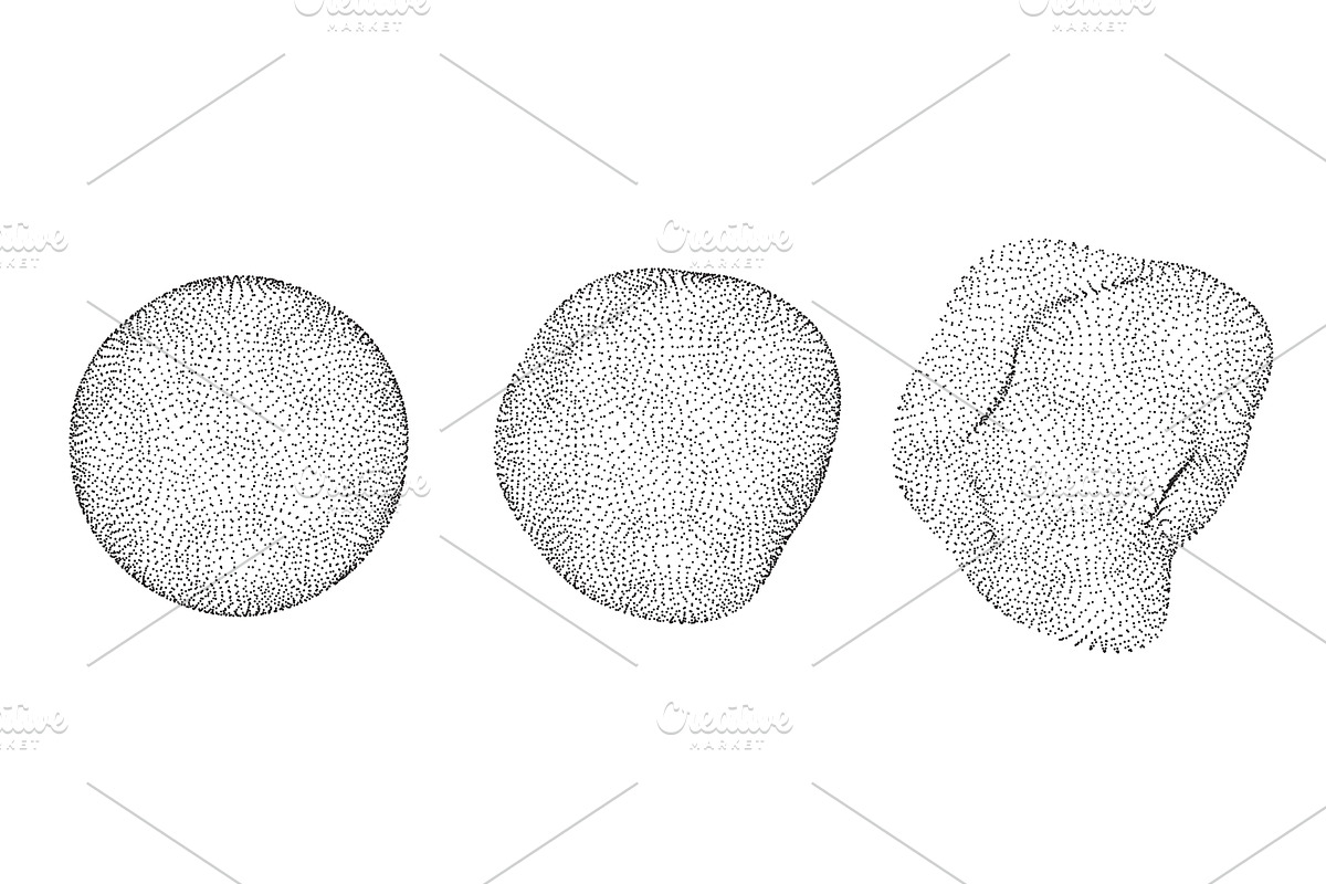 Abstract dot shapes set isolated on, an Illustration by art PVP - market