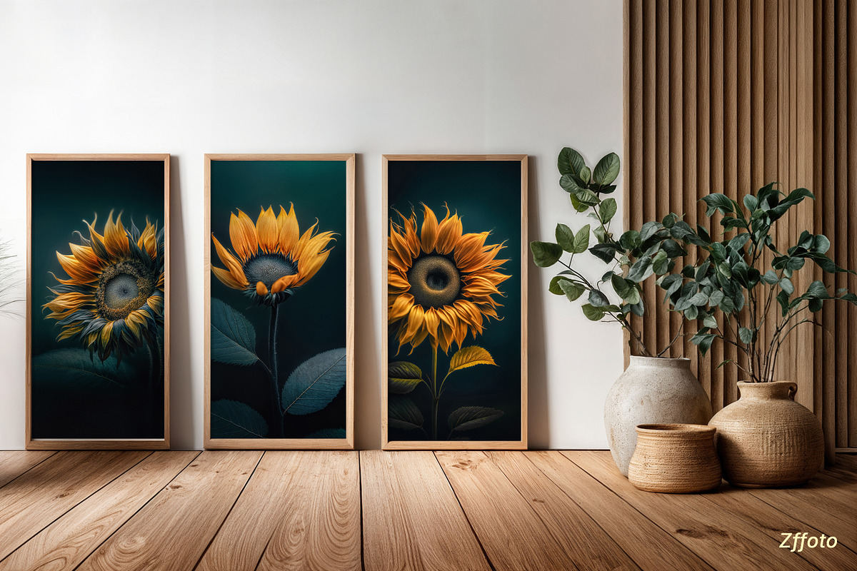 Dark Sunflower Triptych, a Decorative Illustration by BazziBa♥ (Photo 4 of 8)