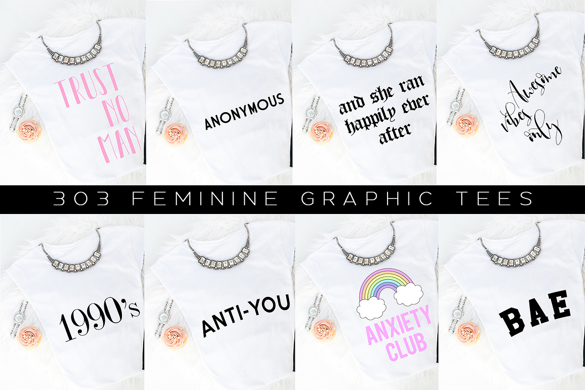 Big Bundle-Feminine Graphic Tees, a Background Graphic by iloladesign (Photo 1 of 36)