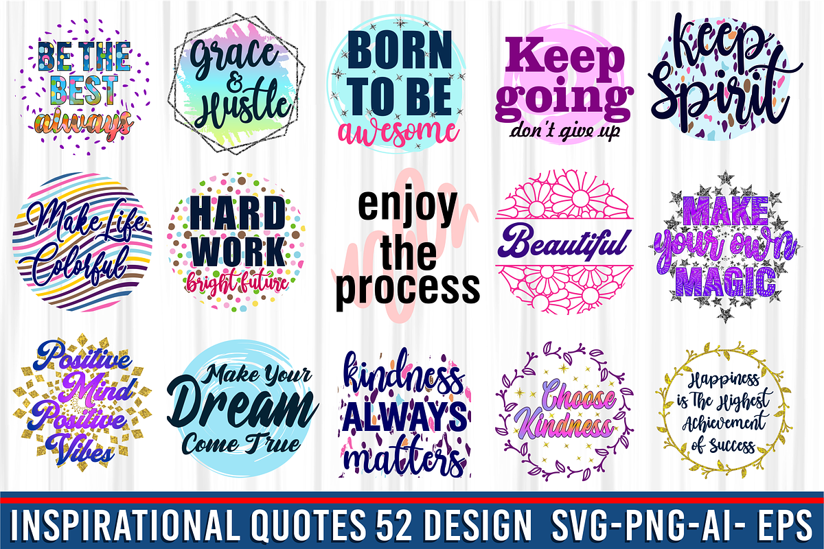 Inspirational Quotes Sublimation SVG, a Graphic by D2PUTRI (Photo 2 of 3)