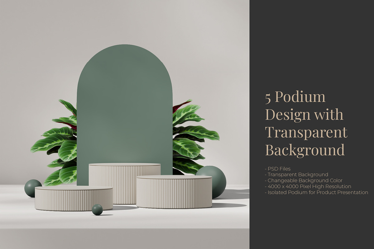 5 Podium with Transparent Background, a Background Graphic by faustudio (Photo 1 of 7)