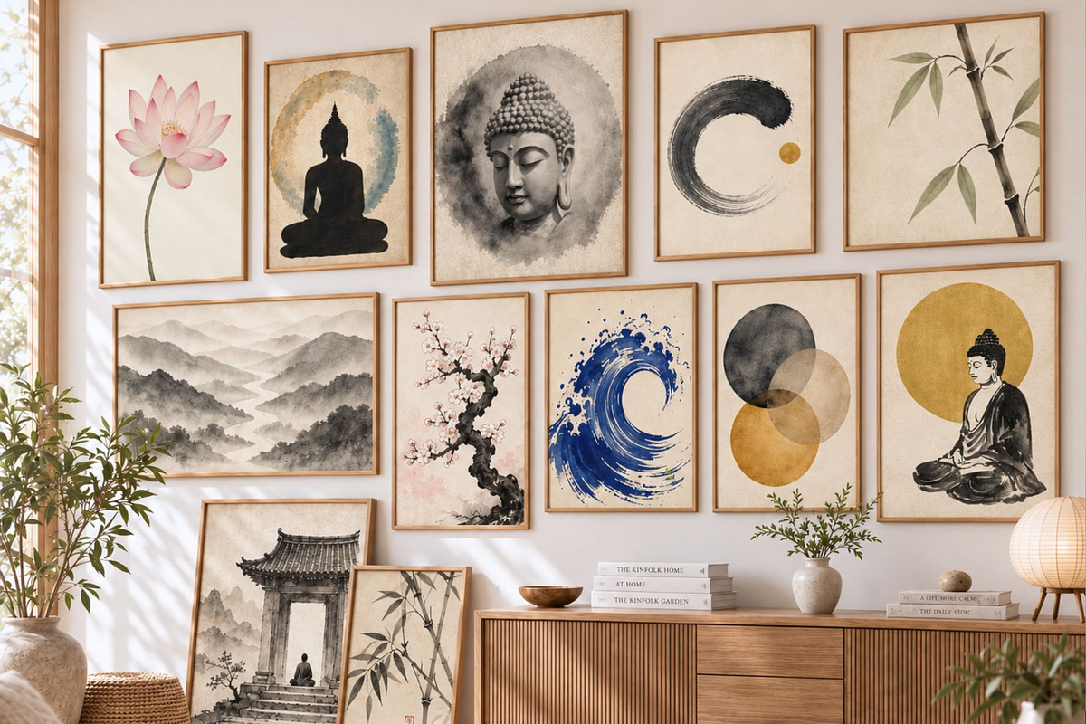 Zen Japanese Wall Art Prints, a Decorative Illustration by Selenique Studio (Photo 3 of 12)