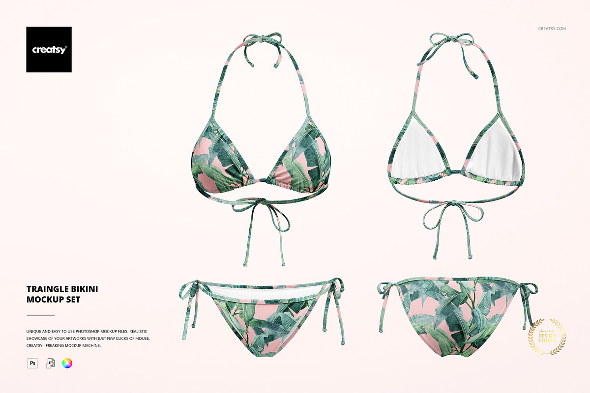 Triangle Bikini Mockup Set, an Apparel Mockup by Creatsy (Photo 1 of 8)