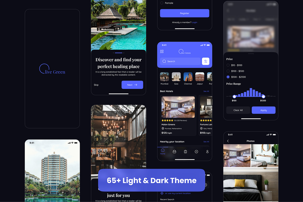 Hotel Booking App UI Kit, an App Template by CreativeUI (Photo 8 of 8)