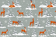 Winter seamless pattern, an Animal Illustration by JulianArt (Thumbnail 4 of 7)