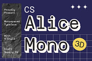 CS Alice Mono 3D, a Sans Serif Font by Craft Supply Co. (Thumbnail 1 of 8)