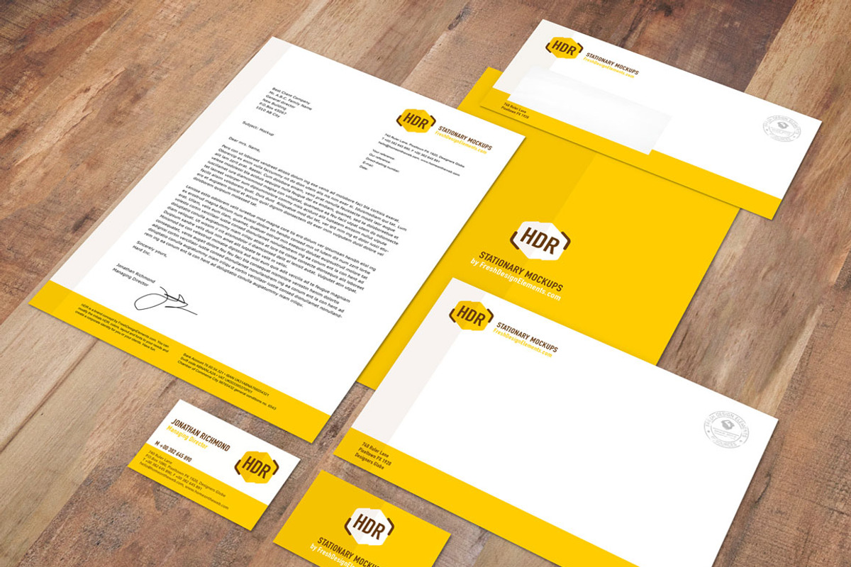 European A-Format Stationery Mockup, a Print Template by Fresh Design Elements (Photo 2 of 11)