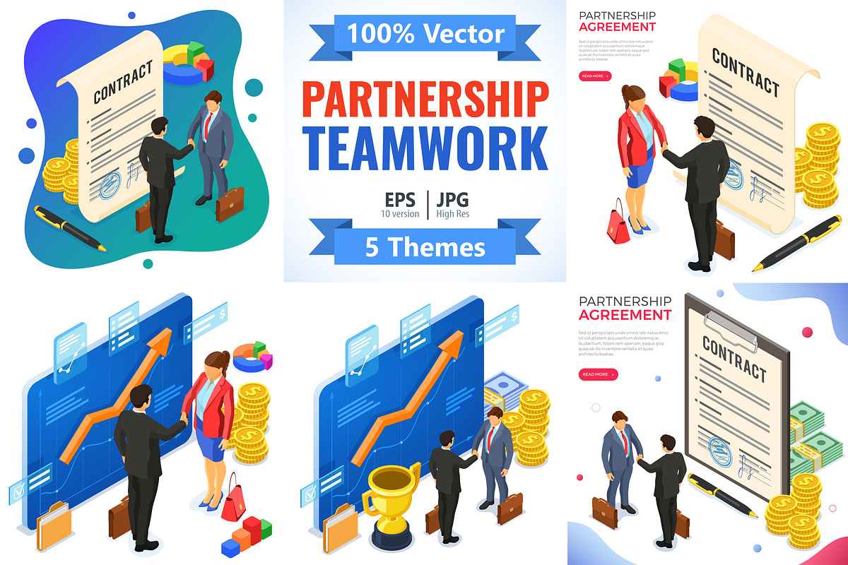 Partnership and Business Teamwork, a Finance Illustration by TAlex (Photo 1 of 6)