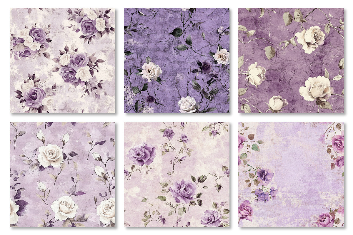 Purple Shabby Chic Digital Paper, a Texture Graphic by Dream Creation (Photo 4 of 7)
