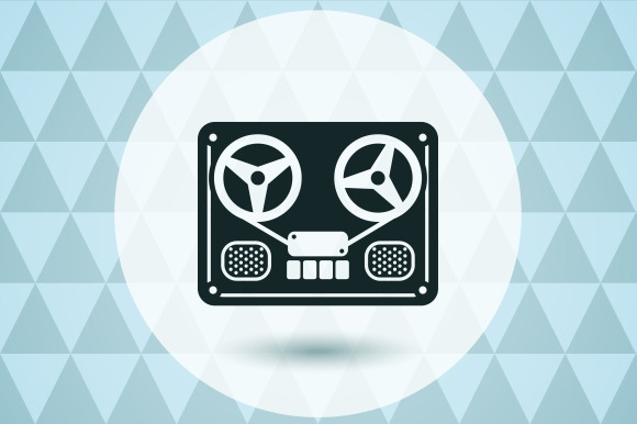 Reel Tape Deck Recorder Logo Icon