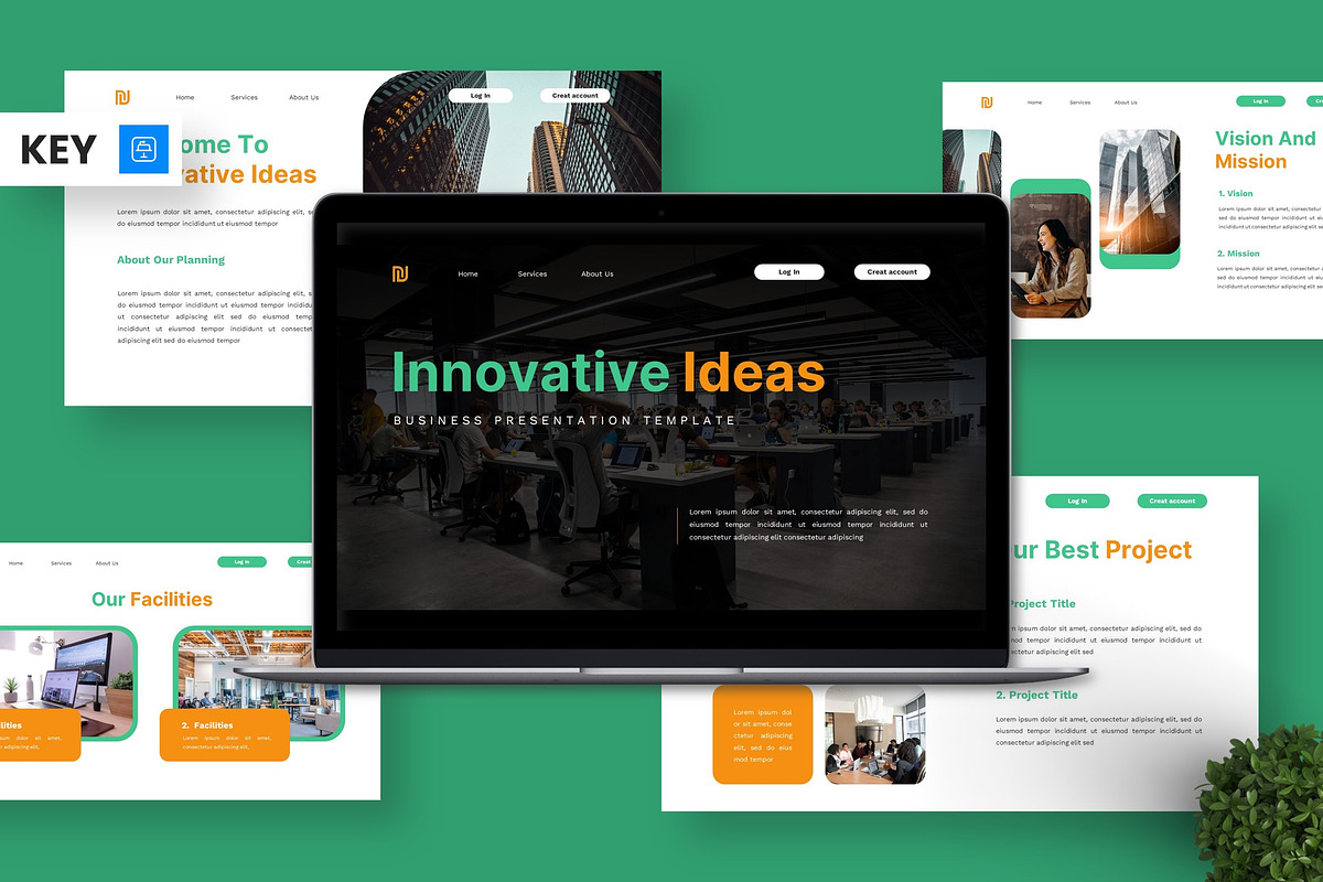 Innovative Ideas - Business Keynote, a Presentation Template by Deepslide Studio (Photo 1 of 6)