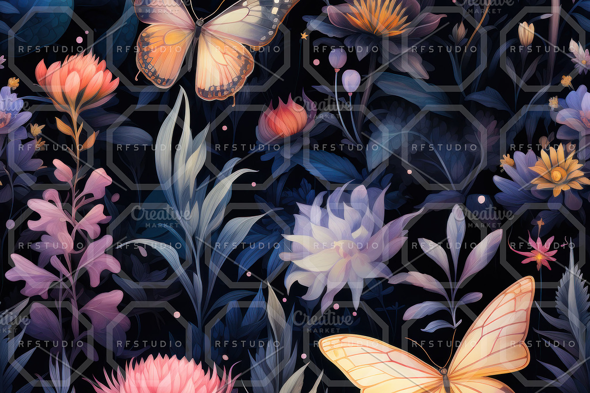 FAERIELIGHT FLORA. Seamless Pack, a Texture Illustration by RefinedFantasyStudio (Photo 6 of 9)