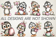 Quirky Easter Penguin Clipart Bundle, an Animal Illustration by RobertsArt (Thumbnail 6 of 6)