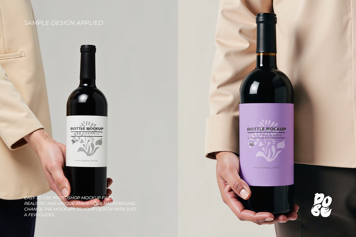 Bottle Hand Mockup Set - Vol 1, a Packaging Mockup by DOBE Studio (Photo 3 of 4)
