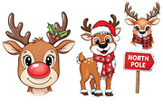 Cute & Funny Christmas Reindeer, an Illustration by DreamArtGraphic (Thumbnail 5 of 5)