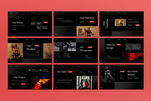 Black Gradient Portfolio PPT