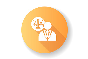 Lawyer Orange Flat Design Glyph Icon