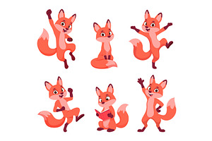 Fox. Cute cartoon wild animal fox in, an Animal Illustration by Onyx