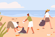 People cleaning sea beach from trash, a Person Illustration by Good Studio (Thumbnail 2 of 3)