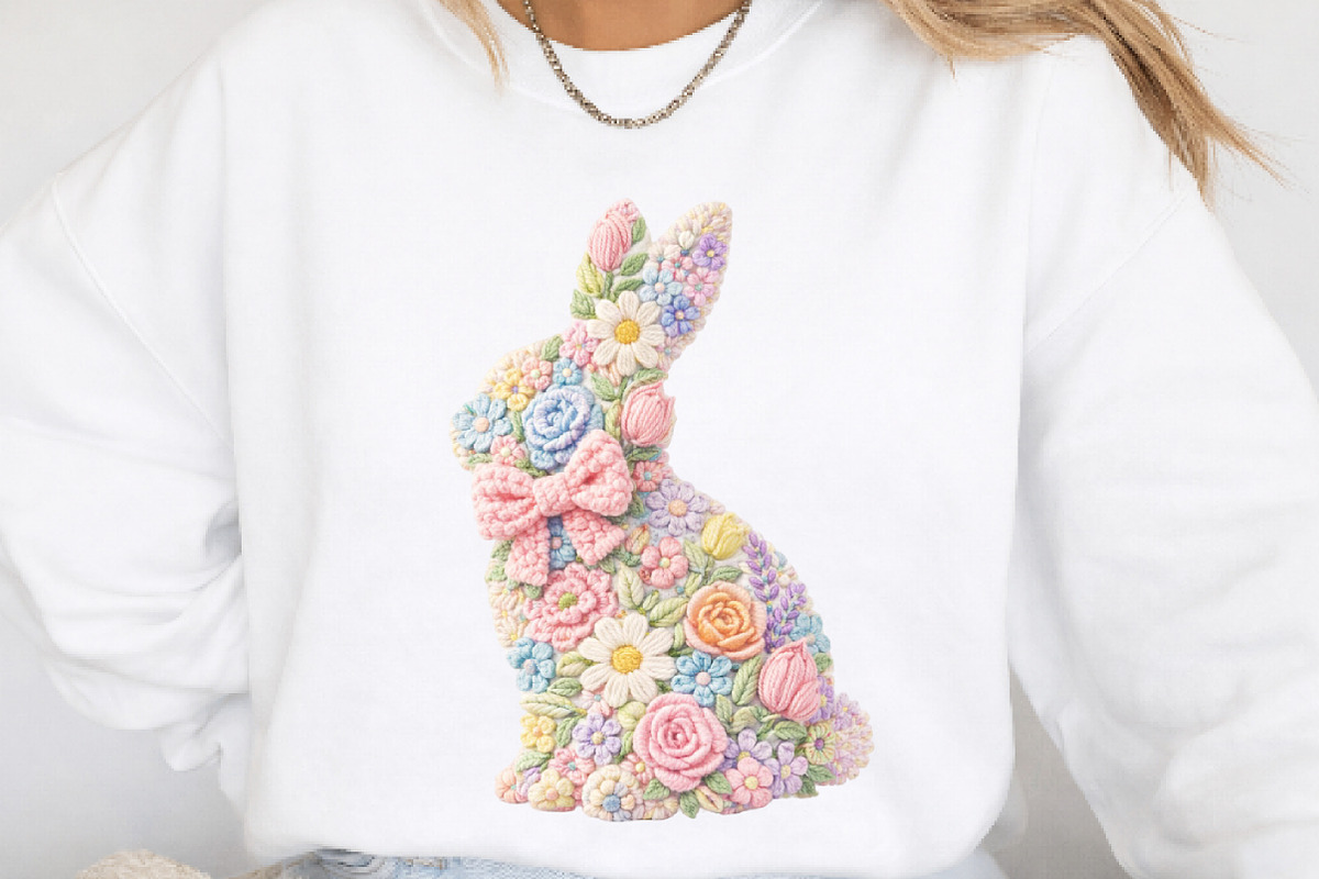 Faux Yarn Easter Bunny Png, an Illustration by Watercolor design (Photo 2 of 6)