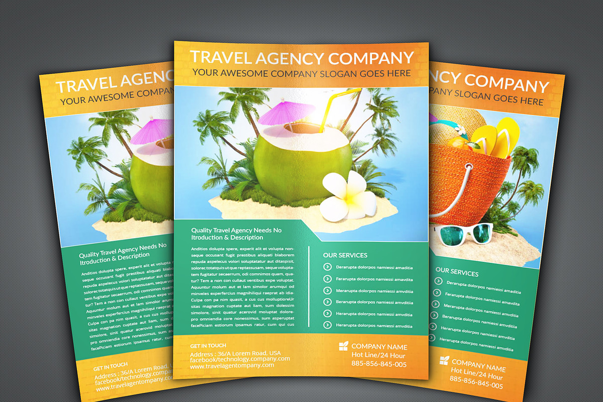 Travel Agency Flyer Leaflet, a Flyer Template by Design_Fx (Photo 1 of 3)