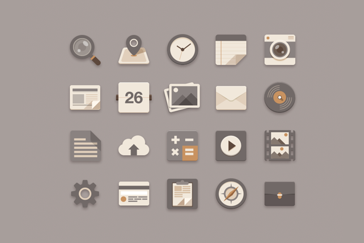 Flat Icons Brownie Theme, an Icon by Sunbzy