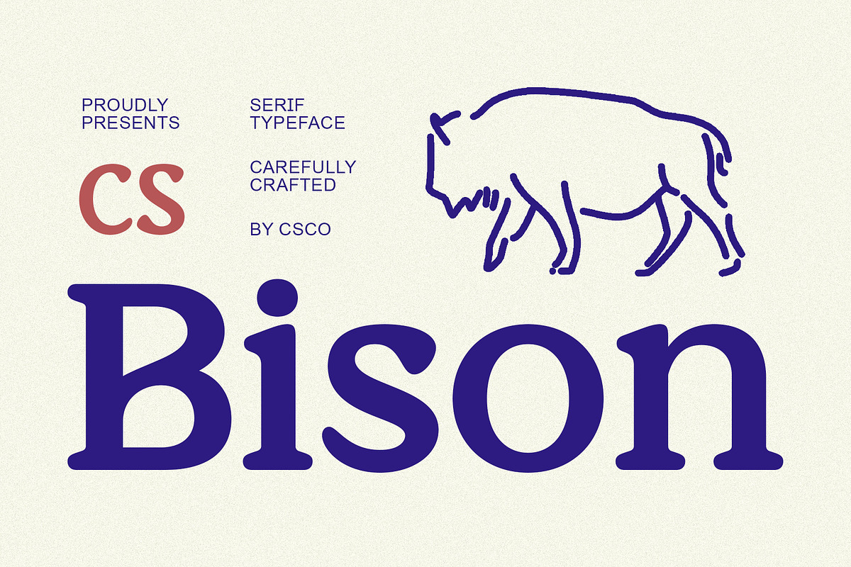 CS Bison – Retro Font, a Serif Font by Craft Supply Co. (Photo 1 of 8)