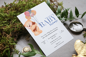Cute Baby Shower Invitation Card