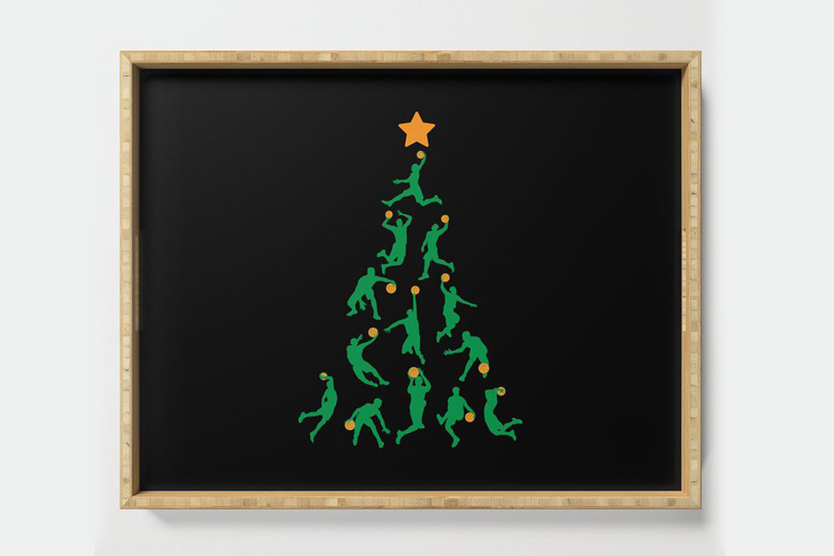Basketball Christmas Tree SVG DXF, a Decorative Illustration by Kluva's Wavy Silhouettes (Photo 3 of 4)