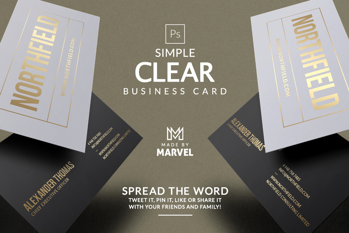 Simple Clear Business Card, a Business Card Template by Marvel (Photo 1 of 5)