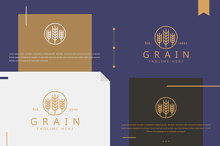Farm Field Wheat & Grain Circle Logo, a Branding & Logo Template by Signatoro